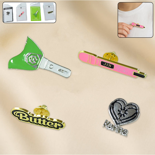 Stylish Metal Badge Pin – Single Piece (Random Design)