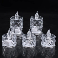12 Pcs Flameless and Smokeless Decorative Acrylic Candles Transparent Led Tea Light Candle for Gifting, House, Diwali, Christmas, Festival, Events Decor Candles, Diwali