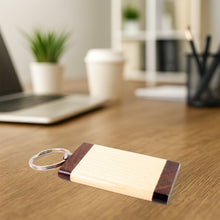 Premium Wooden Keychain with Dual Tone Finish (1 Pc)